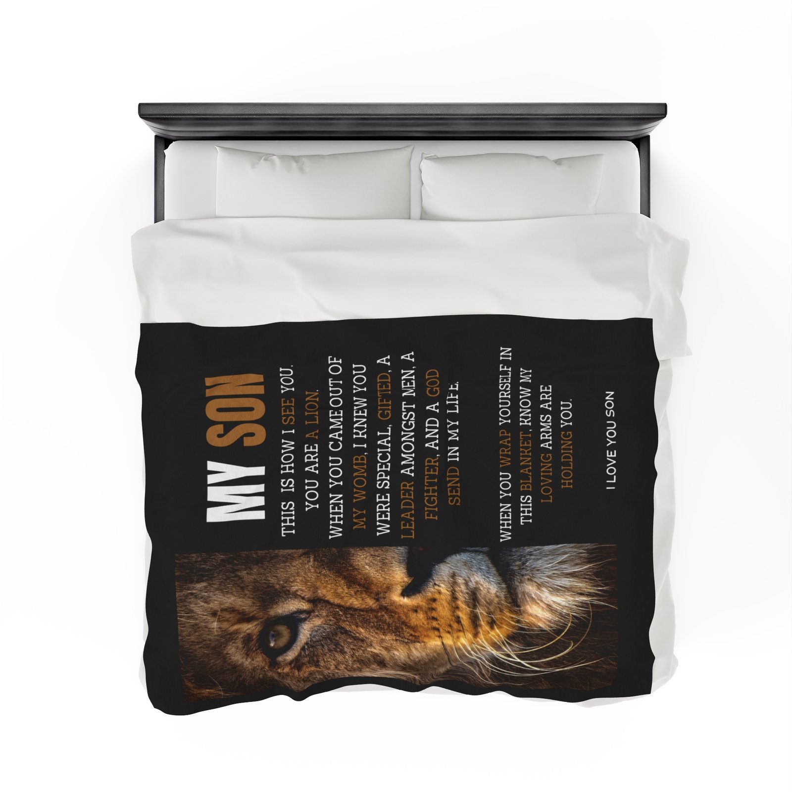 My Son You Are A Lion Conqueror Velveteen Plush Blanket. - Image 24