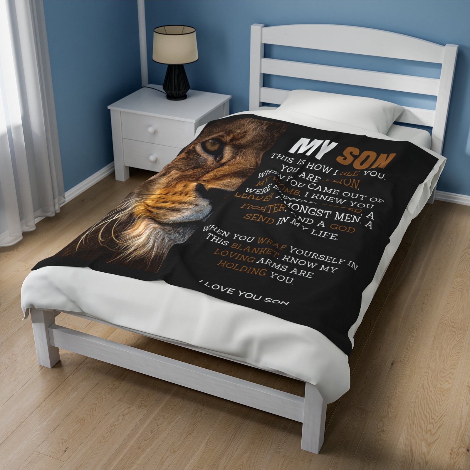 My Son You Are A Lion Conqueror Velveteen Plush Blanket. - Image 11