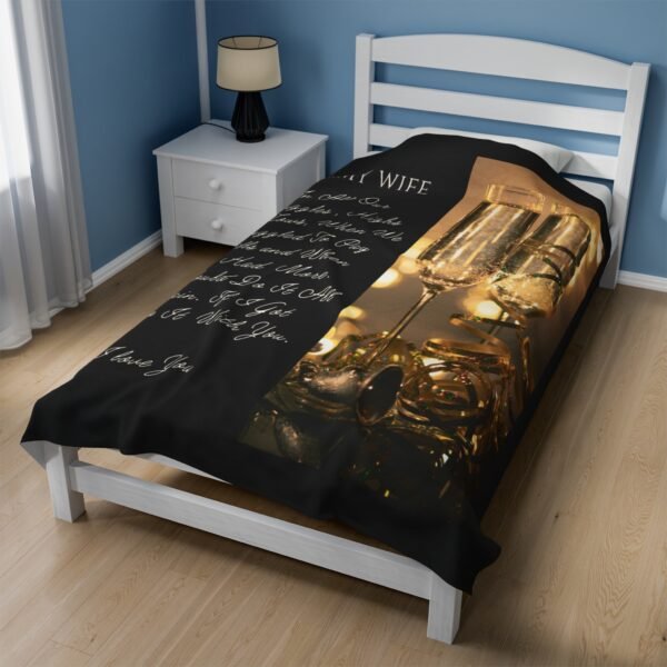 To My Wife. I Only Want To Do Life With You Velveteen Plush Blanket. - Image 19