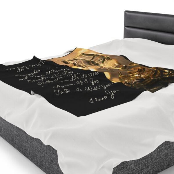 To My Wife. I Only Want To Do Life With You Velveteen Plush Blanket. - Image 15