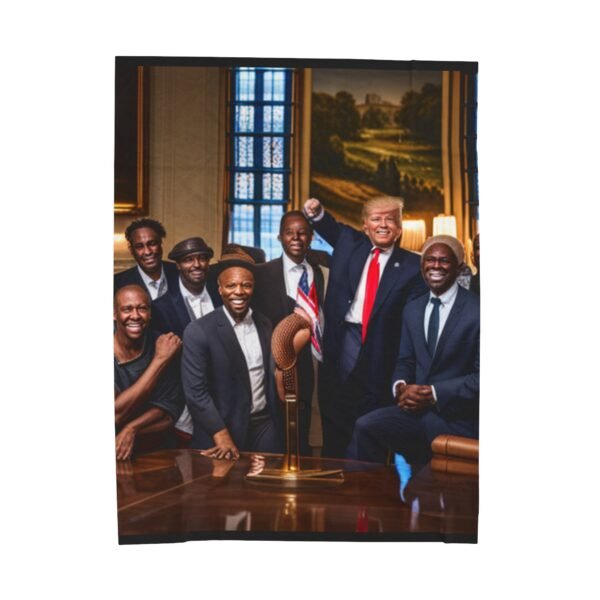 Black Men Love President Trump Velveteen Plush Blanket - Image 17