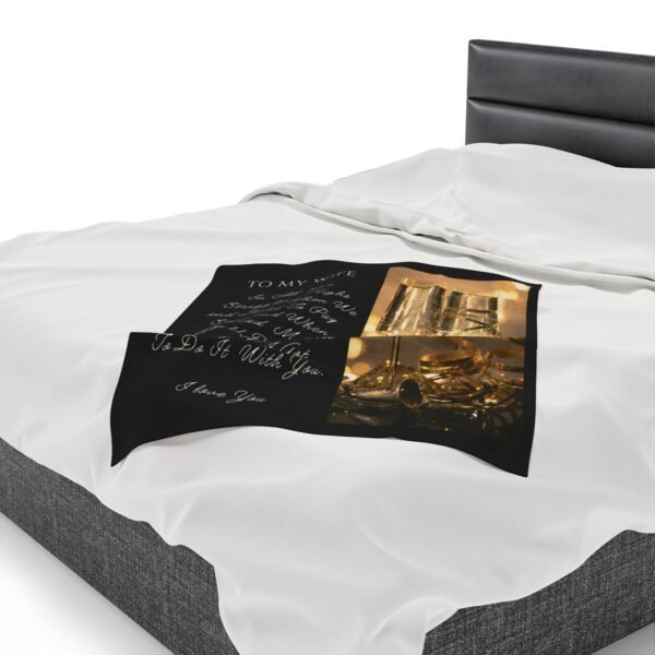 To My Wife. I Only Want To Do Life With You Velveteen Plush Blanket. - Image 7