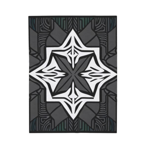 Multicolor "X" Design With Many Shapes and Shades Of Grey Stunning Velveteen Plush Blanket.
