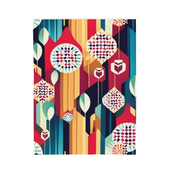 Retro Shapes and Design Stunning Masterpiece Velveteen Plush Blanket.