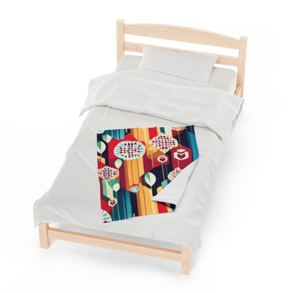 Retro Shapes and Design Stunning Masterpiece Velveteen Plush Blanket. - Image 5