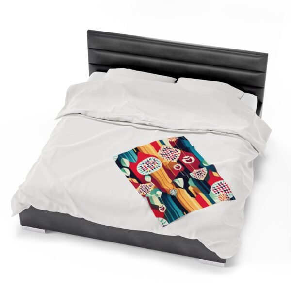 Retro Shapes and Design Stunning Masterpiece Velveteen Plush Blanket. - Image 6