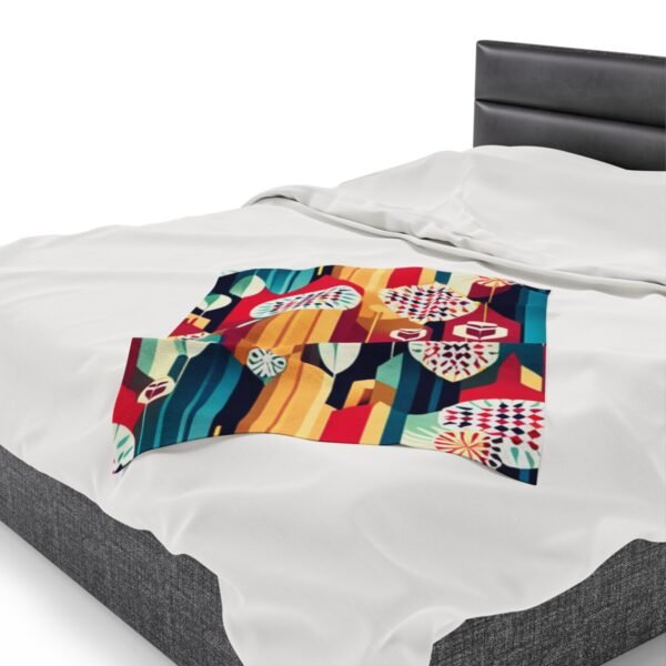 Retro Shapes and Design Stunning Masterpiece Velveteen Plush Blanket. - Image 7