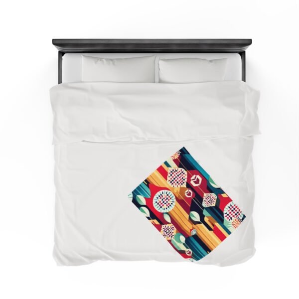 Retro Shapes and Design Stunning Masterpiece Velveteen Plush Blanket. - Image 8