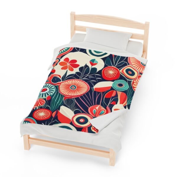 Retro Floral and Colorful Stunning Velveteen Plush Blanket. - Image 13