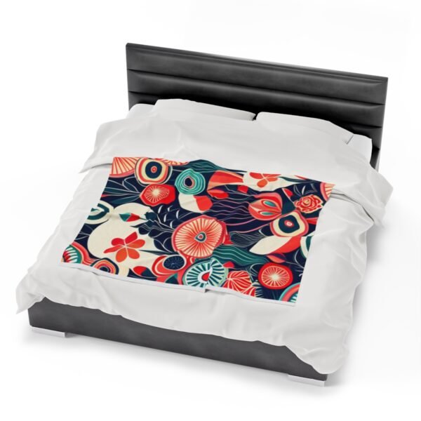 Retro Floral and Colorful Stunning Velveteen Plush Blanket. - Image 14