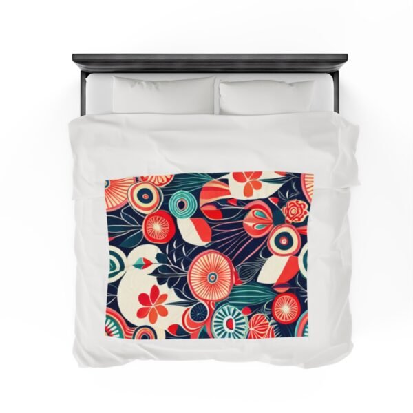 Retro Floral and Colorful Stunning Velveteen Plush Blanket. - Image 16