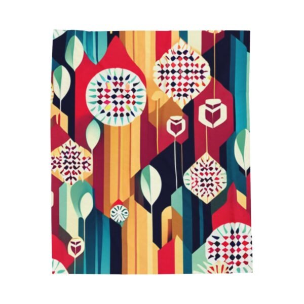Retro Shapes and Design Stunning Masterpiece Velveteen Plush Blanket. - Image 9