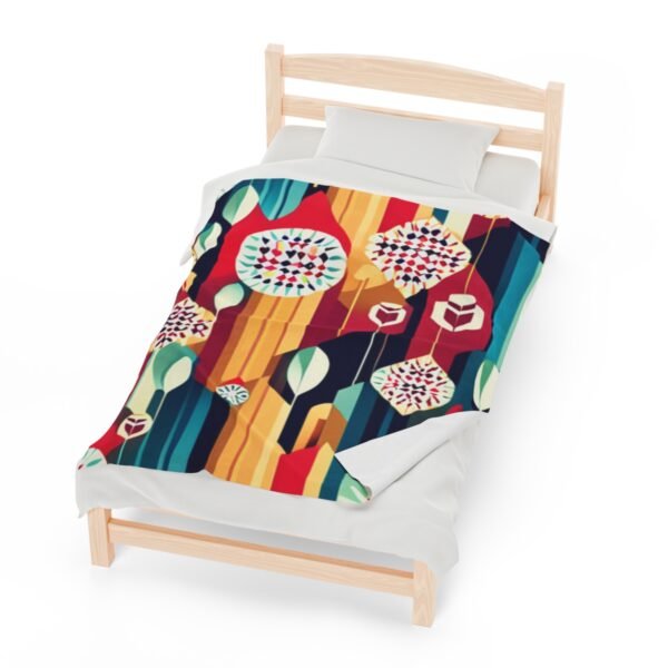 Retro Shapes and Design Stunning Masterpiece Velveteen Plush Blanket. - Image 13