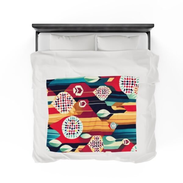 Retro Shapes and Design Stunning Masterpiece Velveteen Plush Blanket. - Image 16