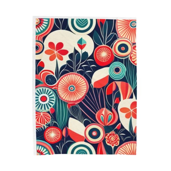 Retro Floral and Colorful Stunning Velveteen Plush Blanket. - Image 17