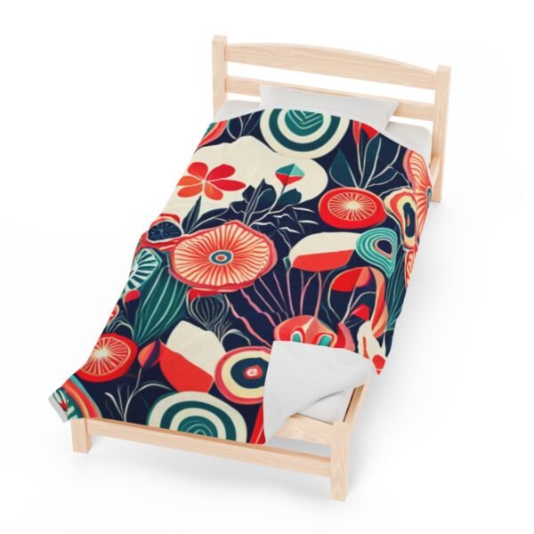 Retro Floral and Colorful Stunning Velveteen Plush Blanket. - Image 21