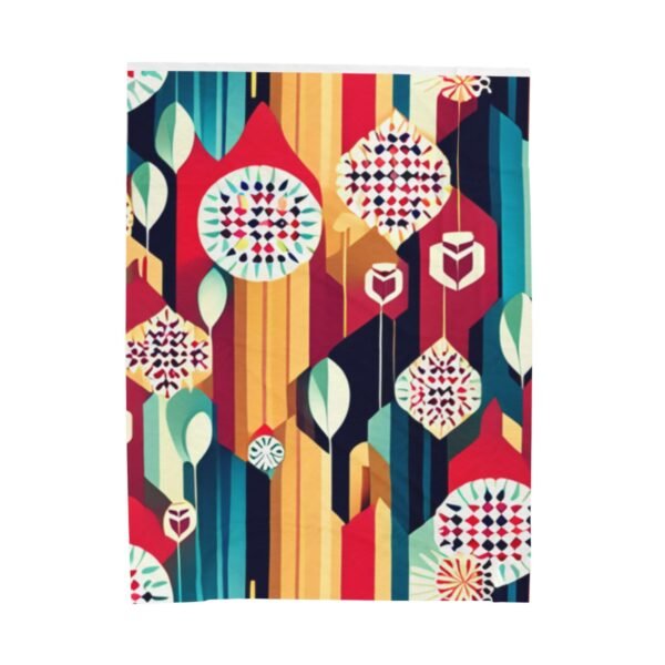 Retro Shapes and Design Stunning Masterpiece Velveteen Plush Blanket. - Image 17