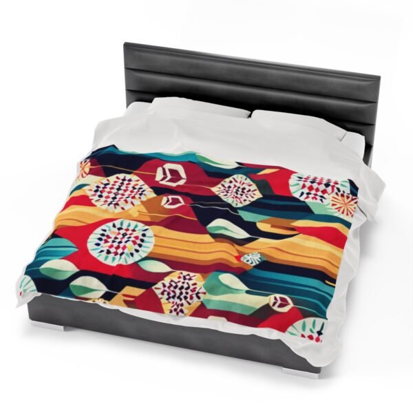 Retro Shapes and Design Stunning Masterpiece Velveteen Plush Blanket. - Image 22