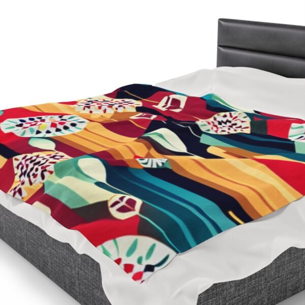 Retro Shapes and Design Stunning Masterpiece Velveteen Plush Blanket. - Image 23