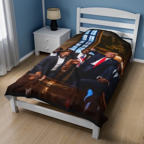 Black Men Love President Trump Velveteen Plush Blanket - Image 19