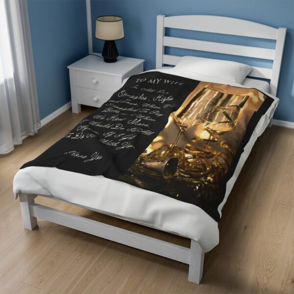 To My Wife. I Only Want To Do Life With You Velveteen Plush Blanket. - Image 11