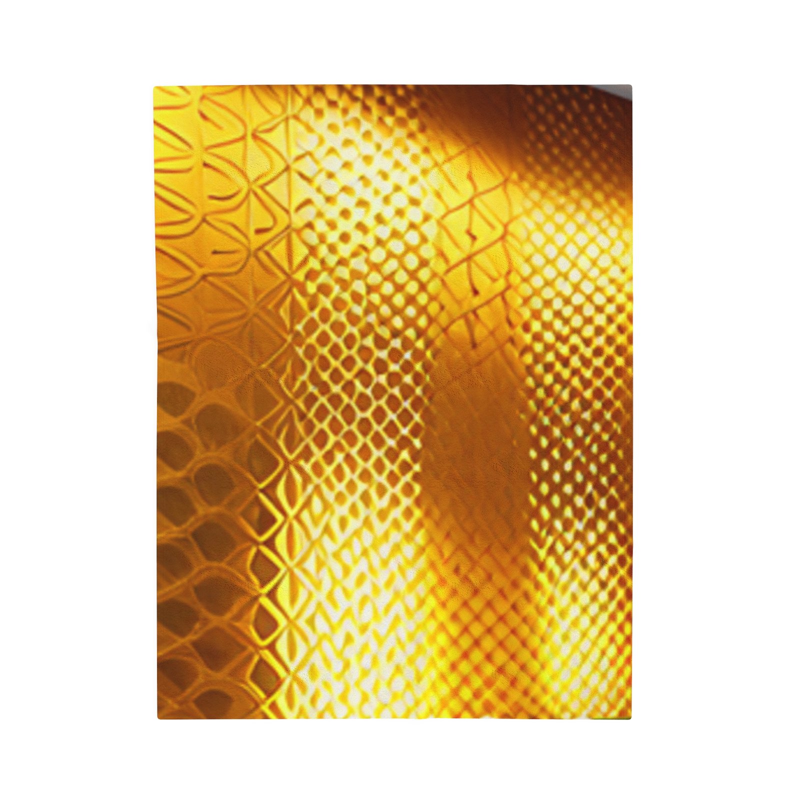 Gold Patterned Beautiful Cozy Velveteen Plush Blanket - Image 2