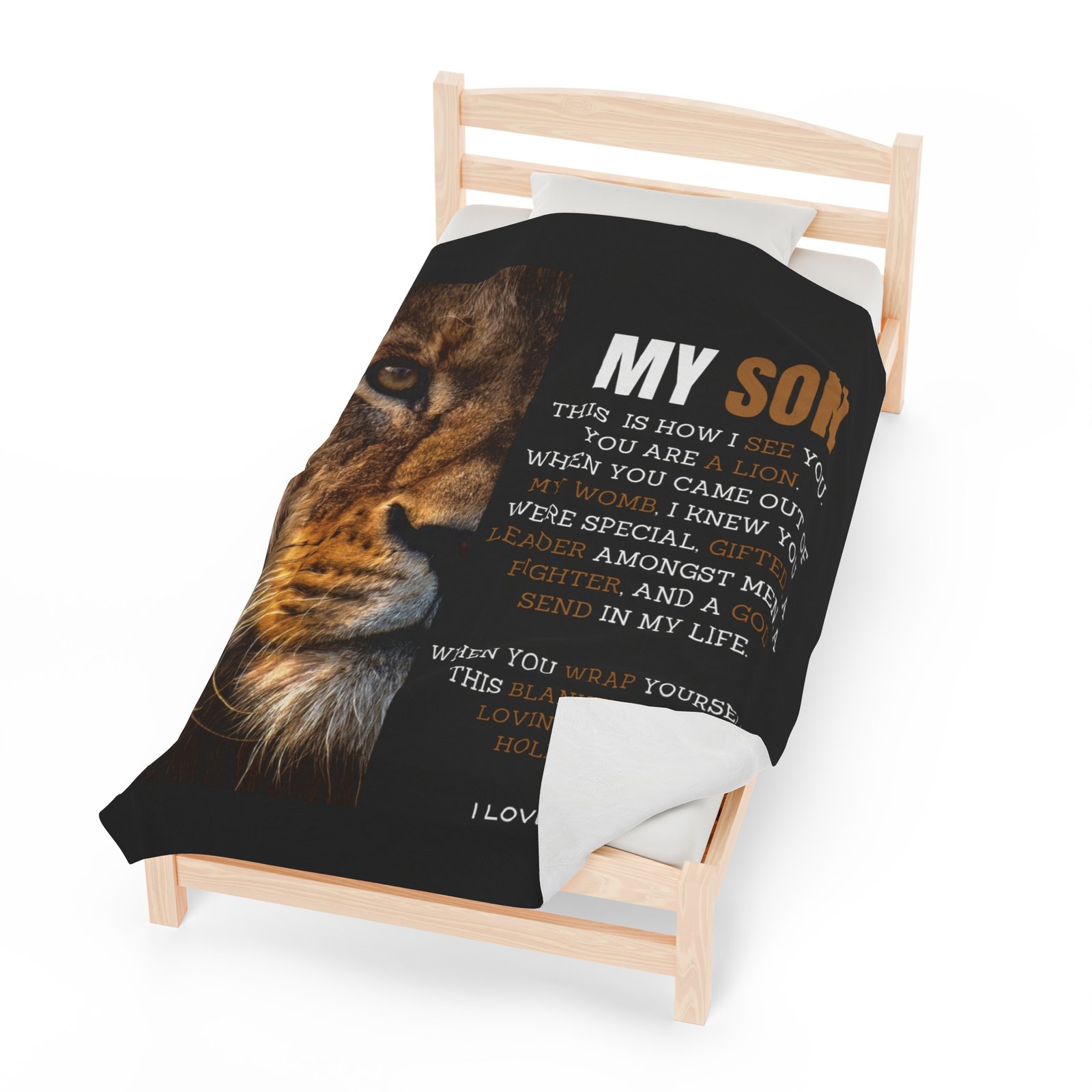 My Son You Are A Lion Conqueror Velveteen Plush Blanket. - Image 21