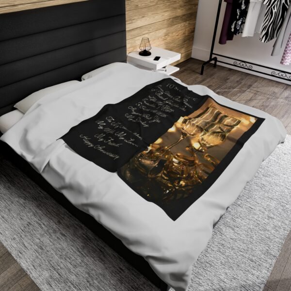 To My Wife Happy Anniversary Velveteen Plush Blanket. - Image 12
