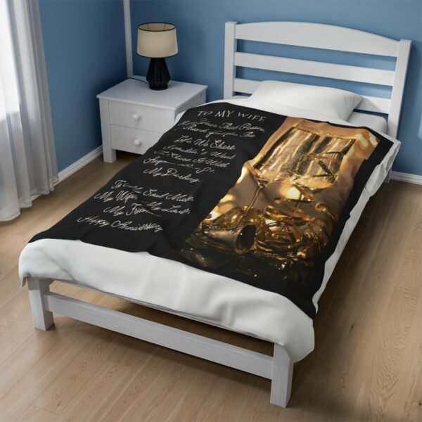 To My Wife Happy Anniversary Velveteen Plush Blanket. - Image 11