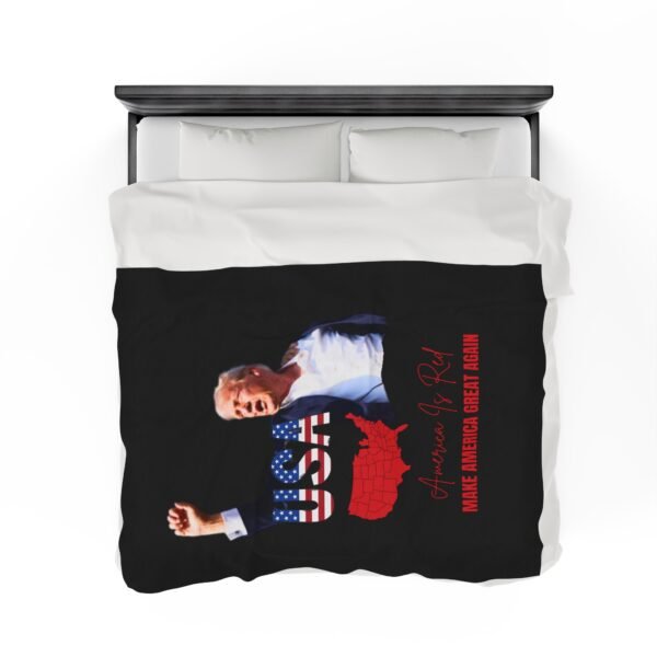 America Is Red, Make America Great AGain Velveteen Plush Blanket - Image 24