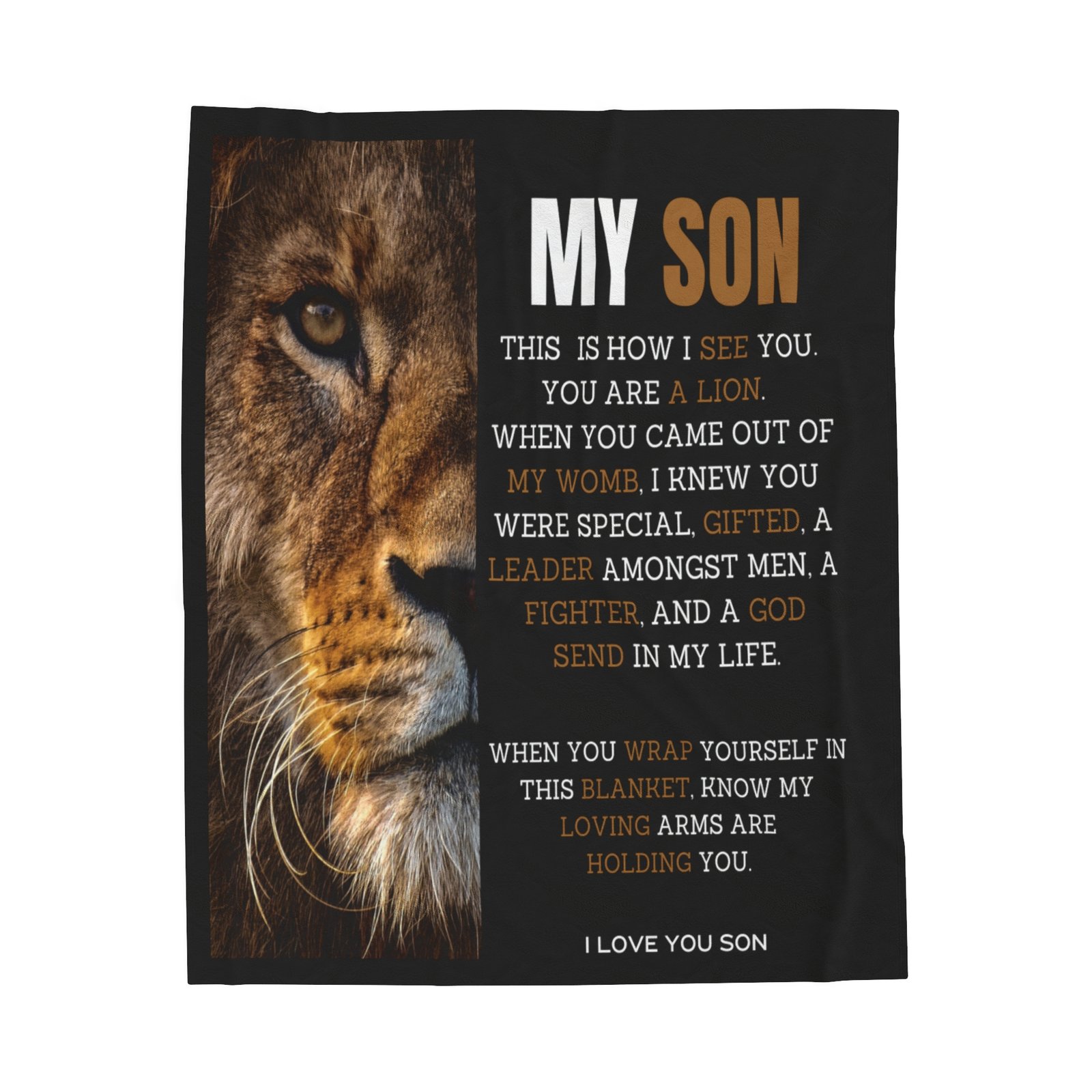 My Son You Are A Lion Conqueror Velveteen Plush Blanket. - Image 9
