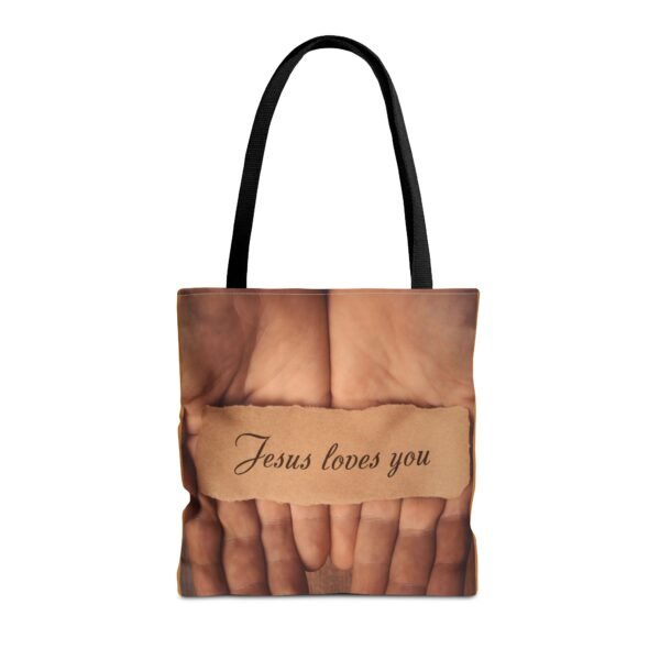 Jesus Loves You Gym, Work, Grocery, Library, Diaper, Gift Tote Bag (AOP) - Image 6