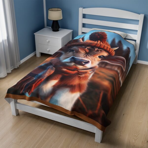 Summer Love Cow Pattern Soft Blanket for Home & Office, Bedroom Accessories Blankets Velveteen Plush Blanket