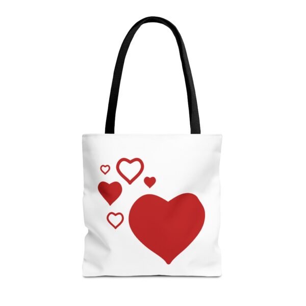 Love Hearts Everyday Gym, Work, Grocery, Library, Diaper, Gift Tote Bag (AOP) - Image 2