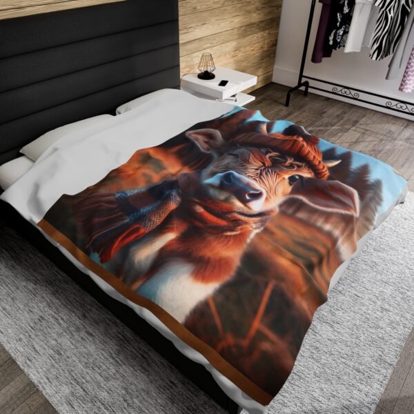 Summer Love Cow Pattern Soft Blanket for Home & Office, Bedroom Accessories Blankets Velveteen Plush Blanket - Image 2