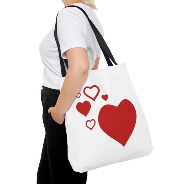 Love Hearts Everyday Gym, Work, Grocery, Library, Diaper, Gift Tote Bag (AOP) - Image 5