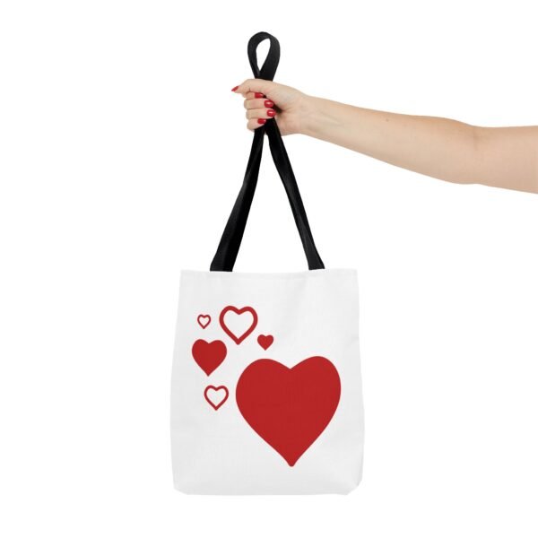 Love Hearts Everyday Gym, Work, Grocery, Library, Diaper, Gift Tote Bag (AOP) - Image 9