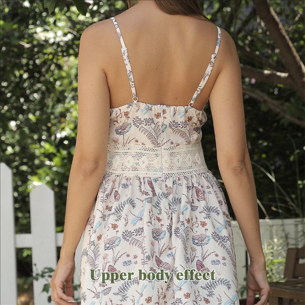 Women's Sleeveless Suspender Floral Dress - Image 5