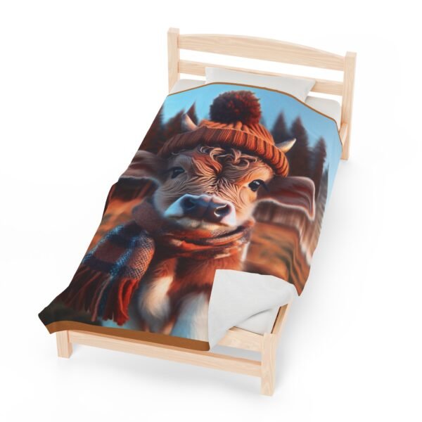 Summer Love Cow Pattern Soft Blanket for Home & Office, Bedroom Accessories Blankets Velveteen Plush Blanket - Image 3
