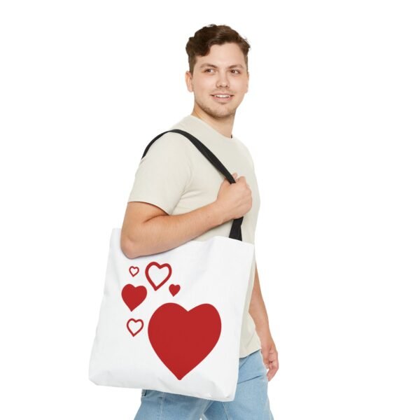 Love Hearts Everyday Gym, Work, Grocery, Library, Diaper, Gift Tote Bag (AOP) - Image 8