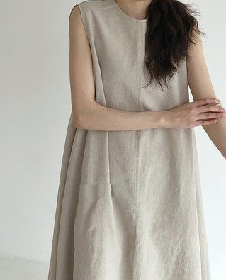 Chic Style Loose Sleeveless Pumpkin Color Long Cotton And Linen Dress - Image 9