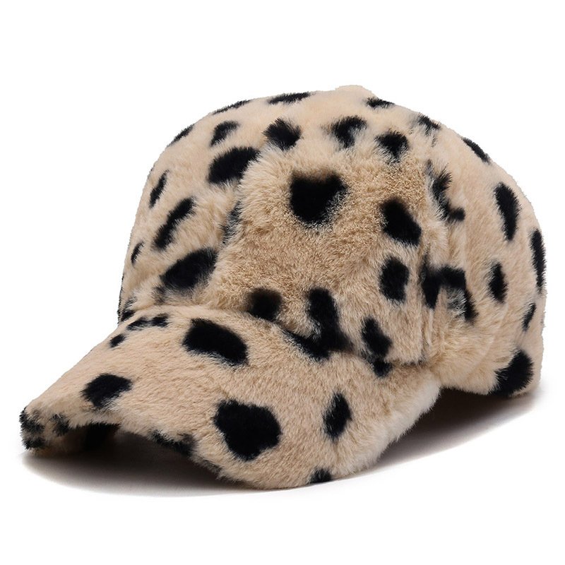 Fashion Leopard Fleece Baseball All-matching Peaked Cap - Image 6