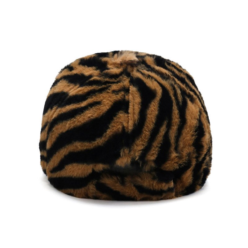Fashion Leopard Fleece Baseball All-matching Peaked Cap - Image 3