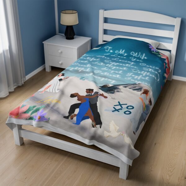To My Wife Scenery I Love You Velveteen Plush Blanket