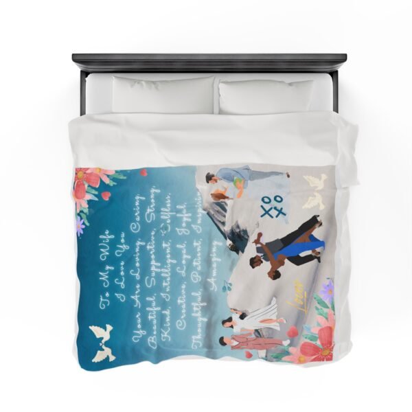 To My Wife Scenery I Love You Velveteen Plush Blanket - Image 6