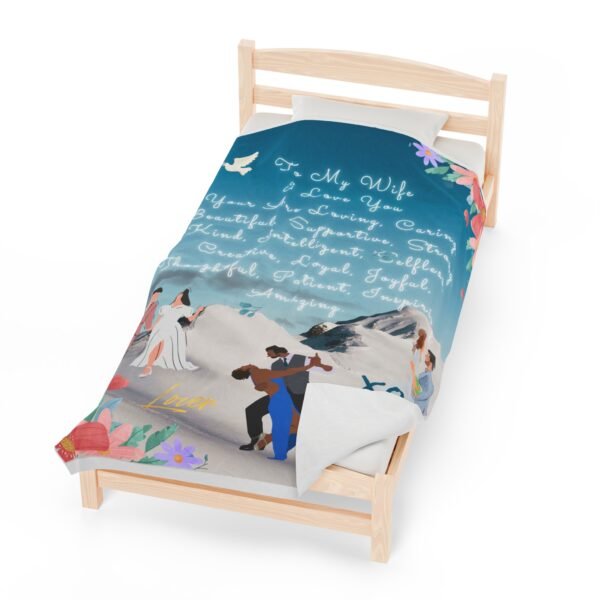 To My Wife Scenery I Love You Velveteen Plush Blanket - Image 3