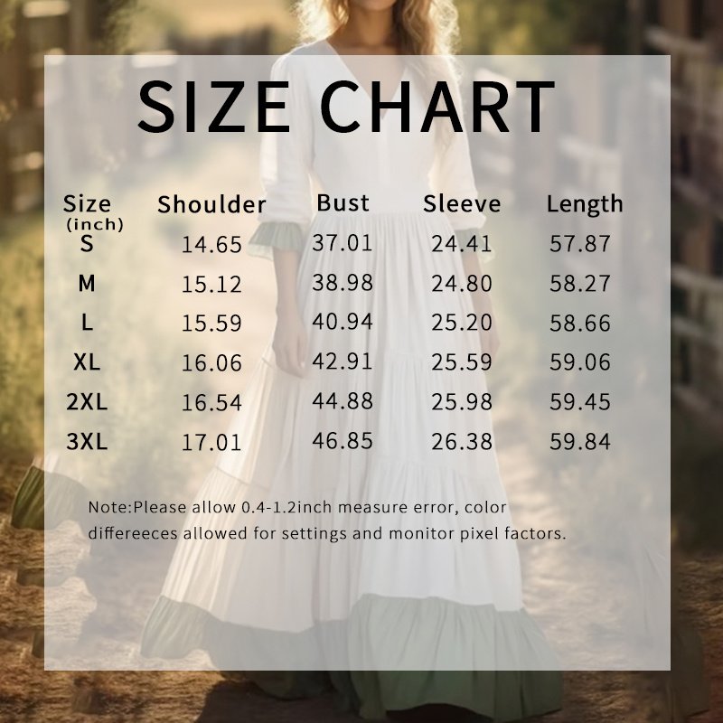 Women's Long Sleeve Maxi Dress V Neck Flowy Swing Ruffle Tiered Fall Casual Dresses - Image 4