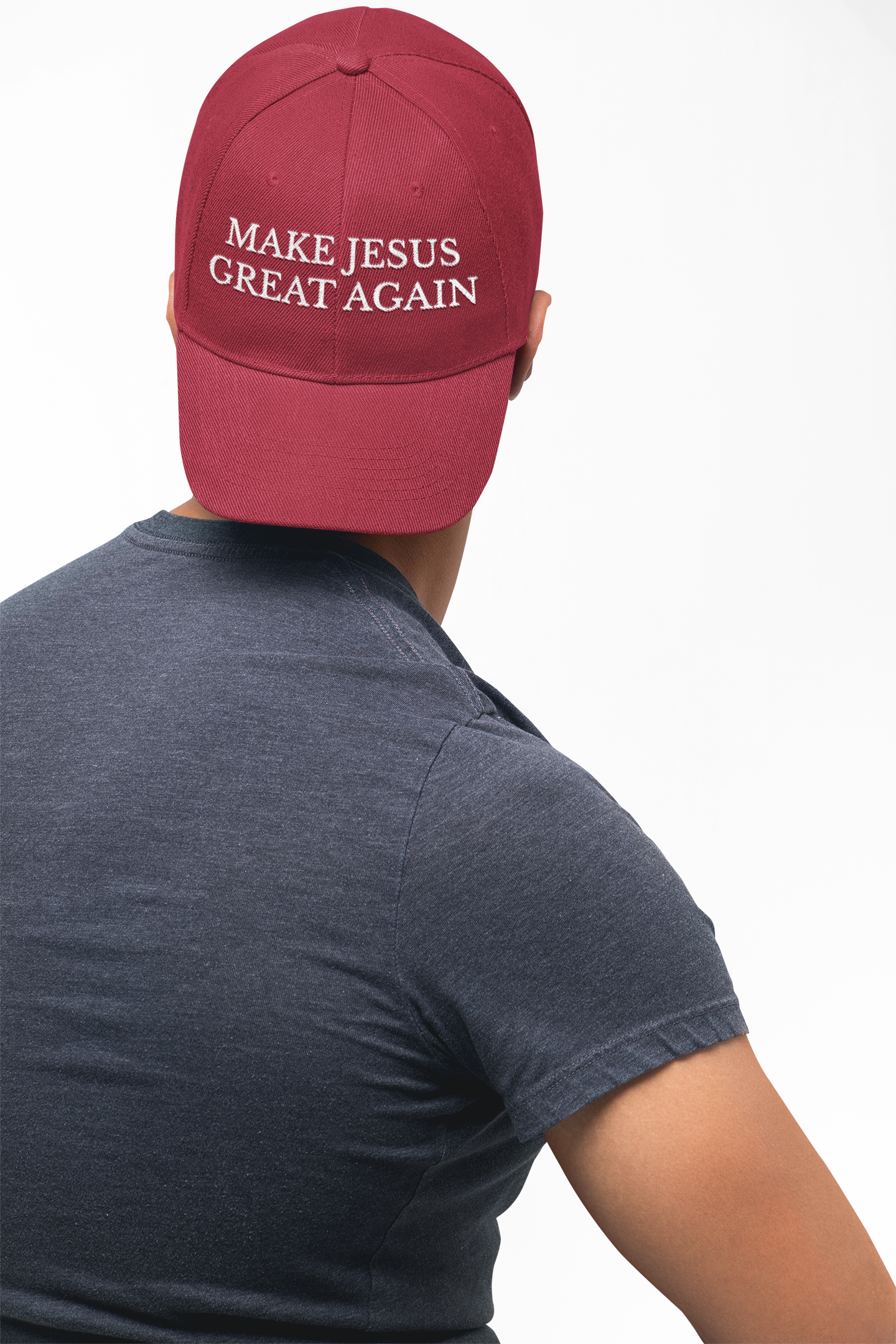 Make Jesus Great Again Flat Bill Cap (Embroidery) - Image 4
