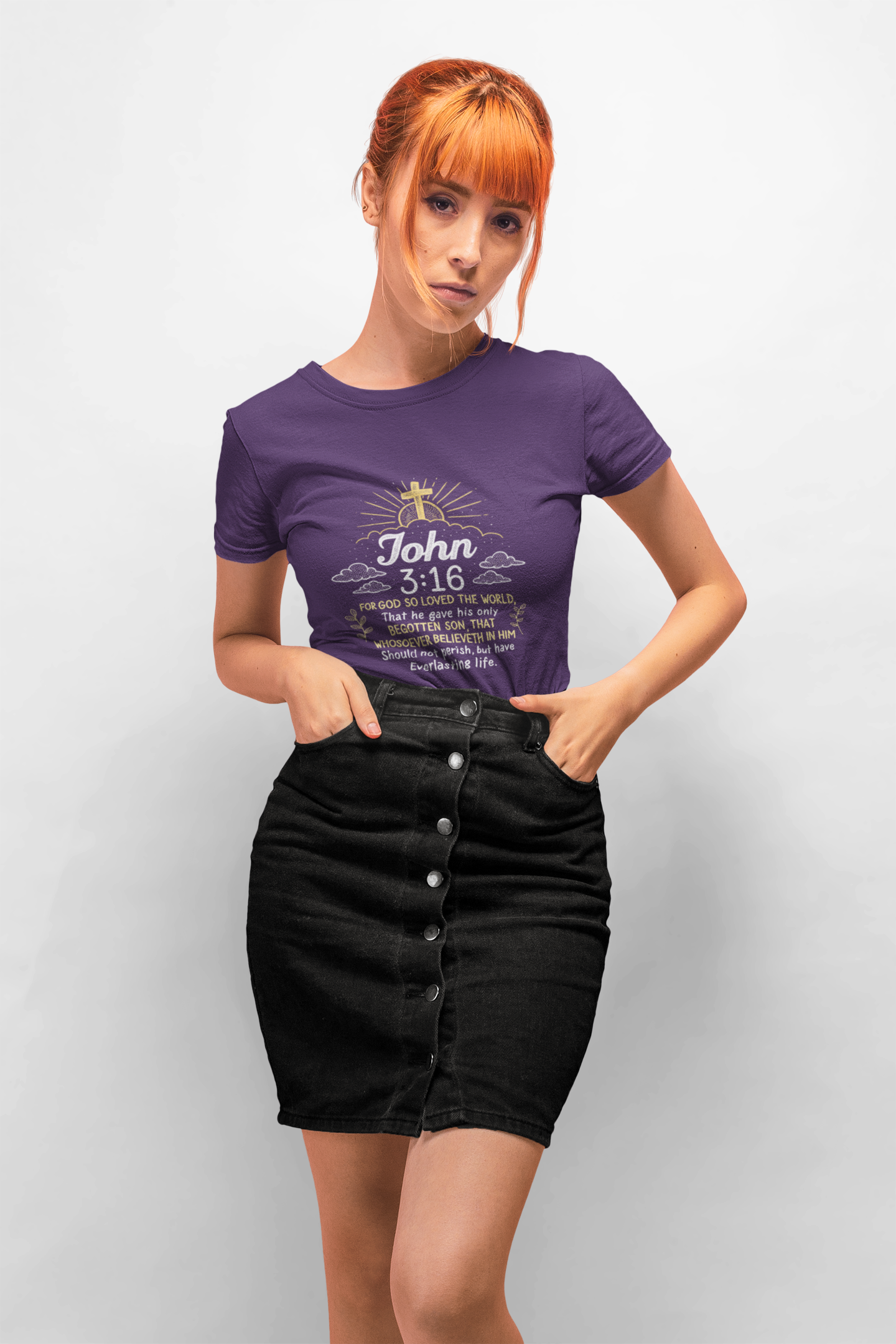 For God So Loved The World John 3:16 Christian T-shirt - Image 11