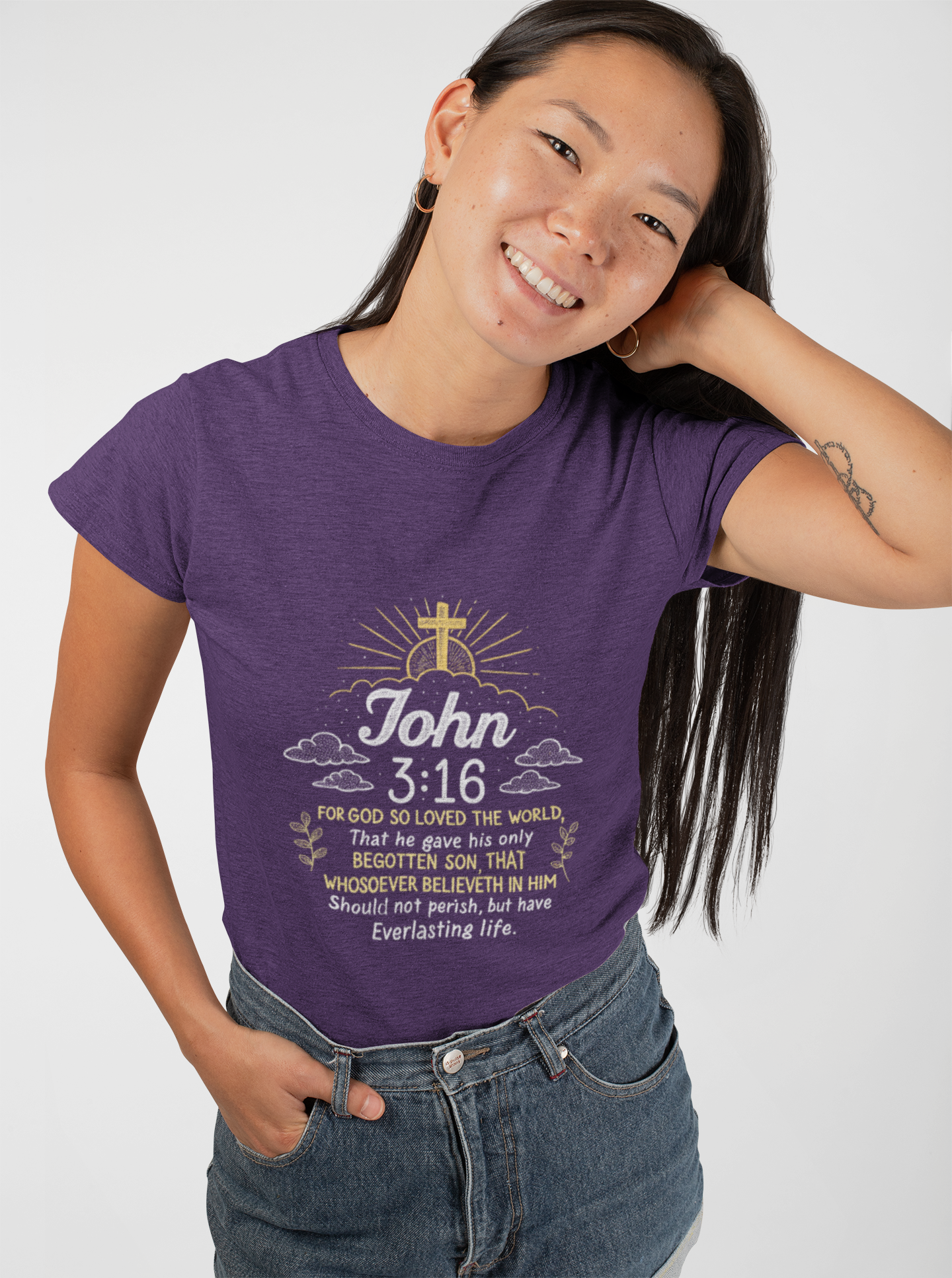 For God So Loved The World John 3:16 Christian T-shirt - Image 12